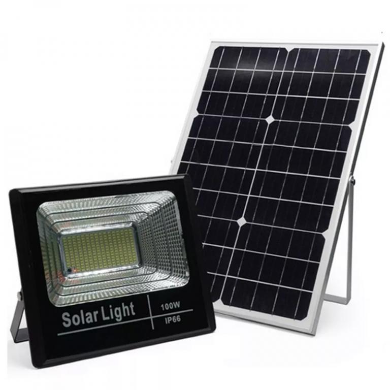 Reflector led con panel solar/ control remoto 200W